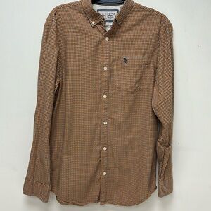 on original penguin by munsingwear Men's plaid shirt 100% cotton size S/P